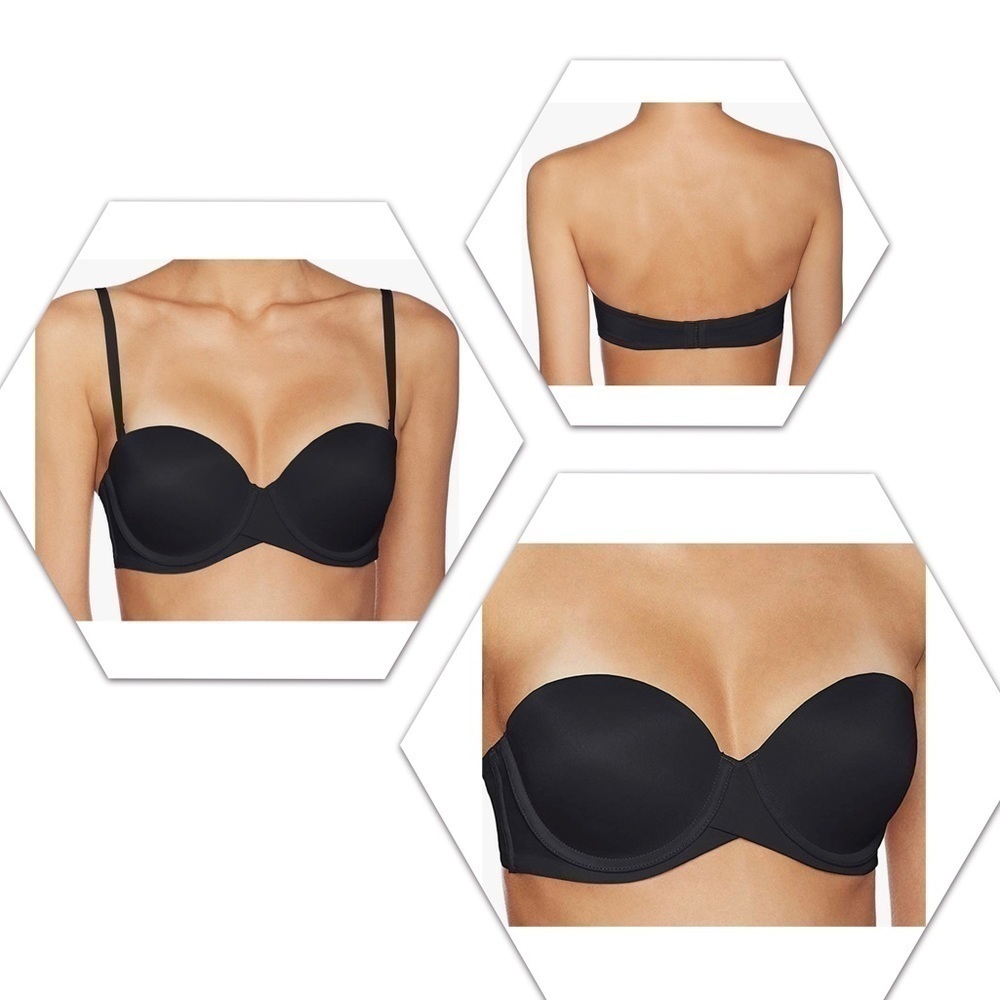 Maidenform Self Expressions Strapless Bra, Black. Sz. 38DDD NWT